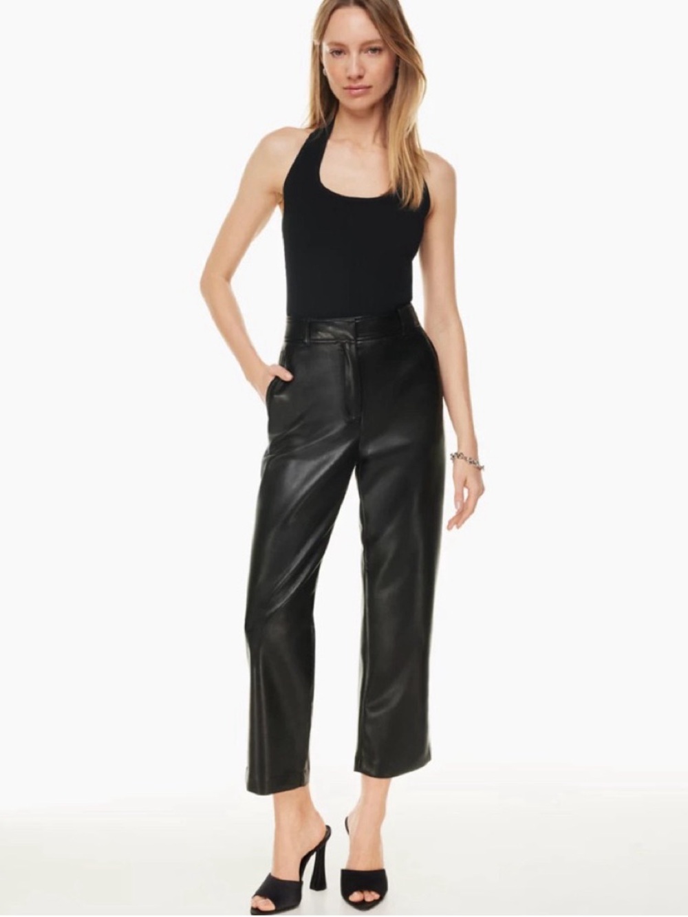 ARITIZA Babaton Command Cropped Vegan Leather Pants 23”